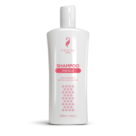 Shampoo Hibisco, limpeza delicada dos fios, anti caspa