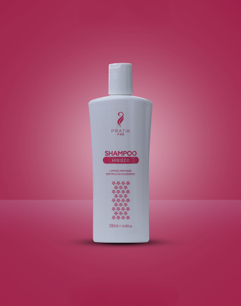 Shampoo Hibisco, limpeza delicada dos fios, anti caspa