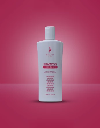 Shampoo Hibisco, limpeza delicada dos fios, anti caspa