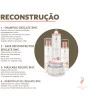 A reconstrução é a etapa que faz a reposição de massa na fibra capilar, com a linha RMC é possível fazer a reconstrução e também a cauterização que é o processo onde usa calor para finalizar o tratamento.